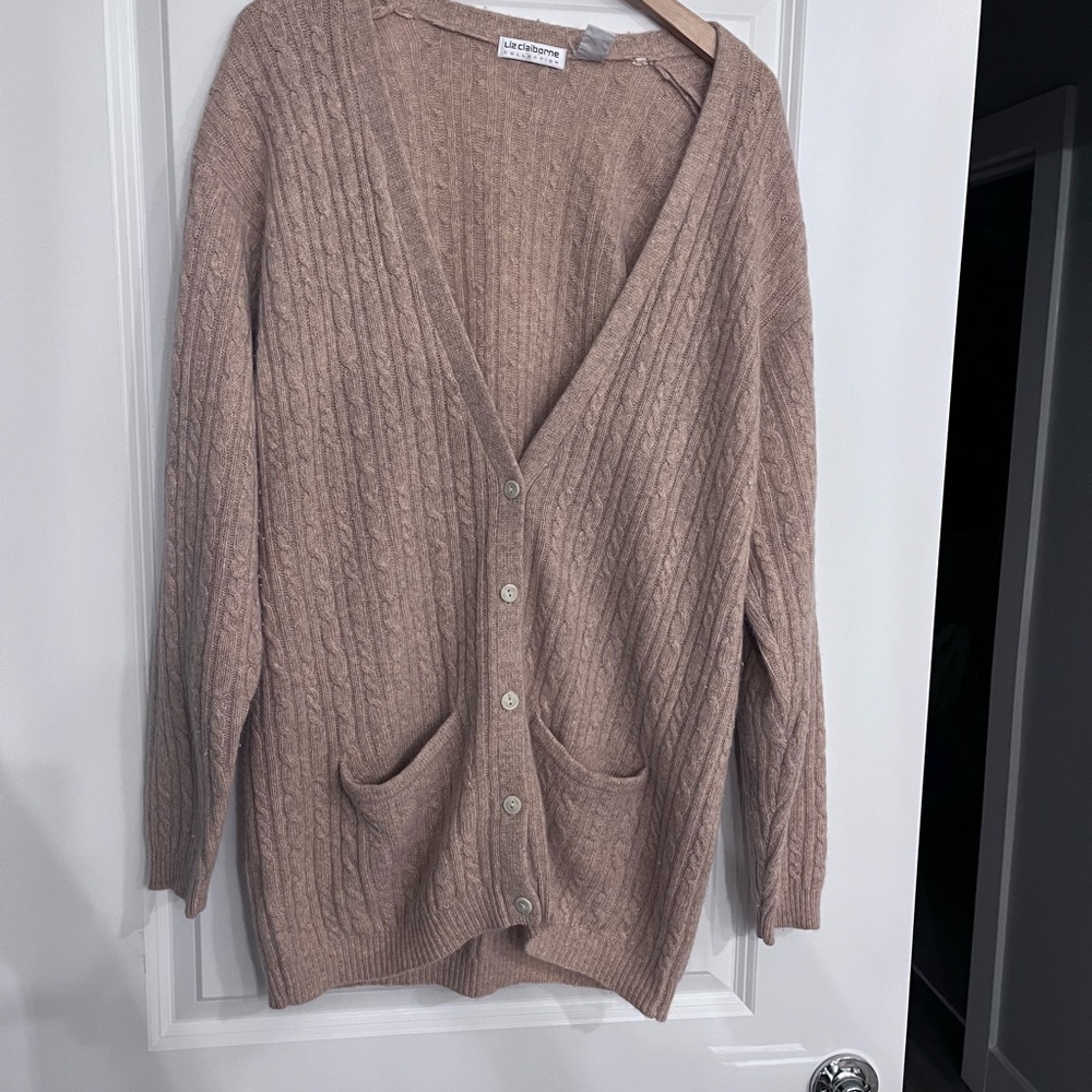Liz Claiborne Women's Cable Knit Cardigan Sweater